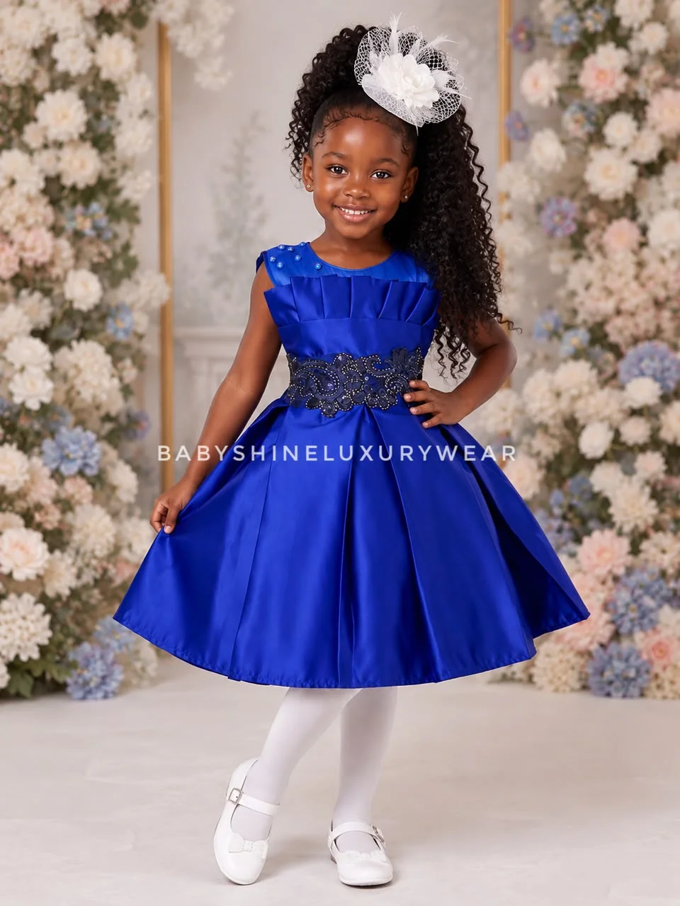 Royal Blue Satin Ball Dress