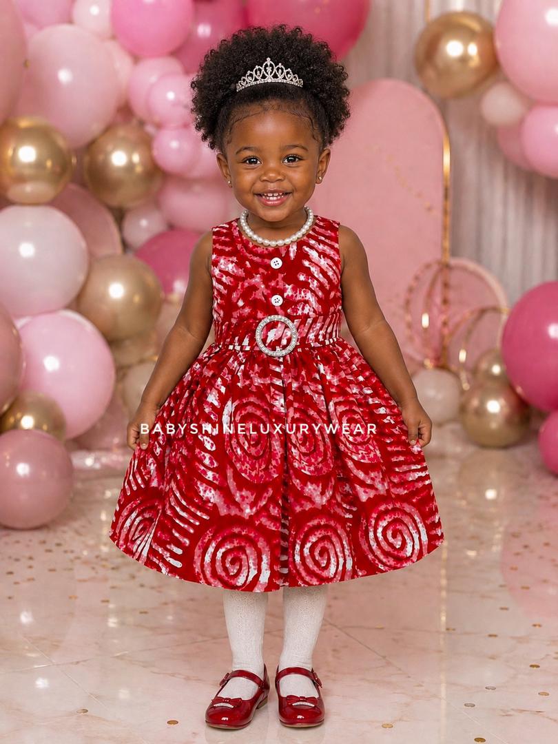 Pink African Button Dress