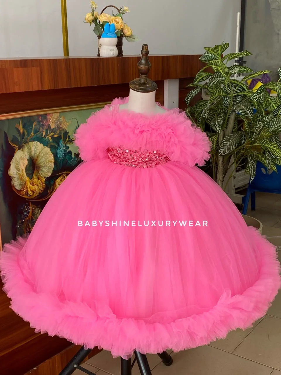 Baby Pink Sequins Gown