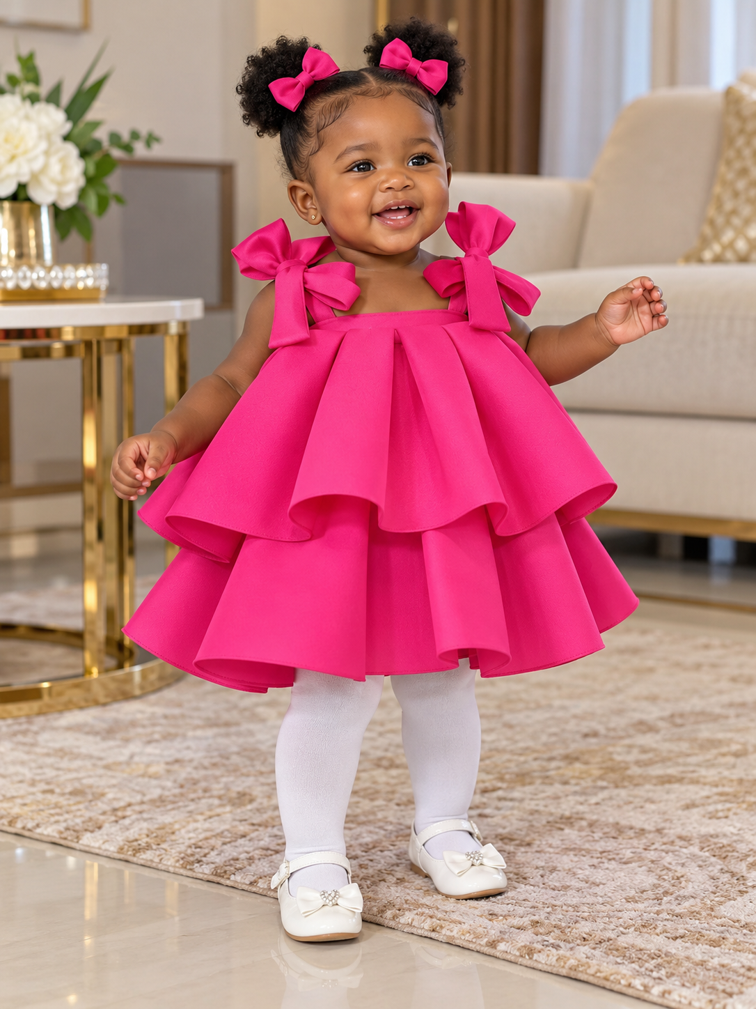 Hot Pink Twin Sister Scuba Dress
