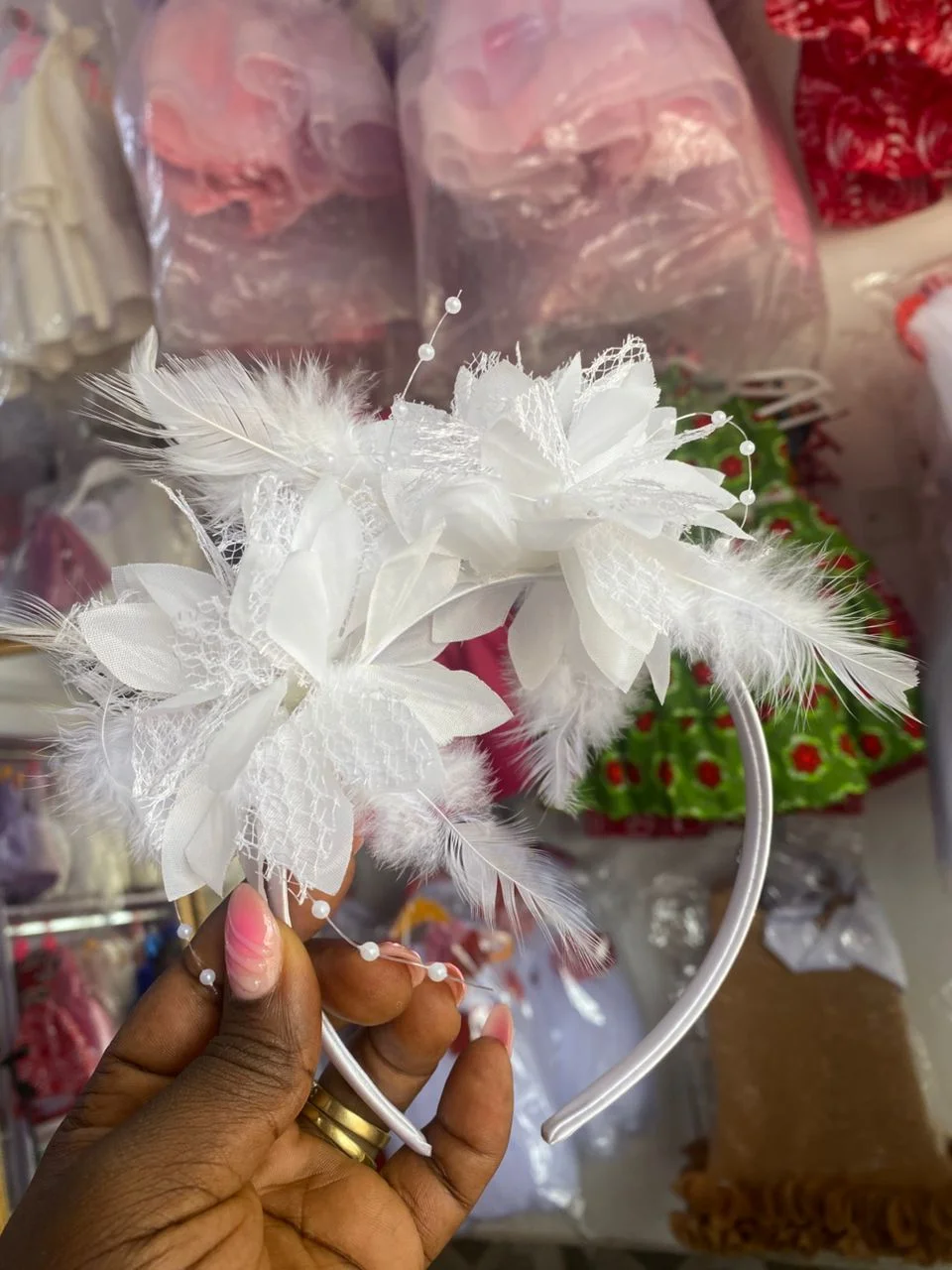 White Feather Headband