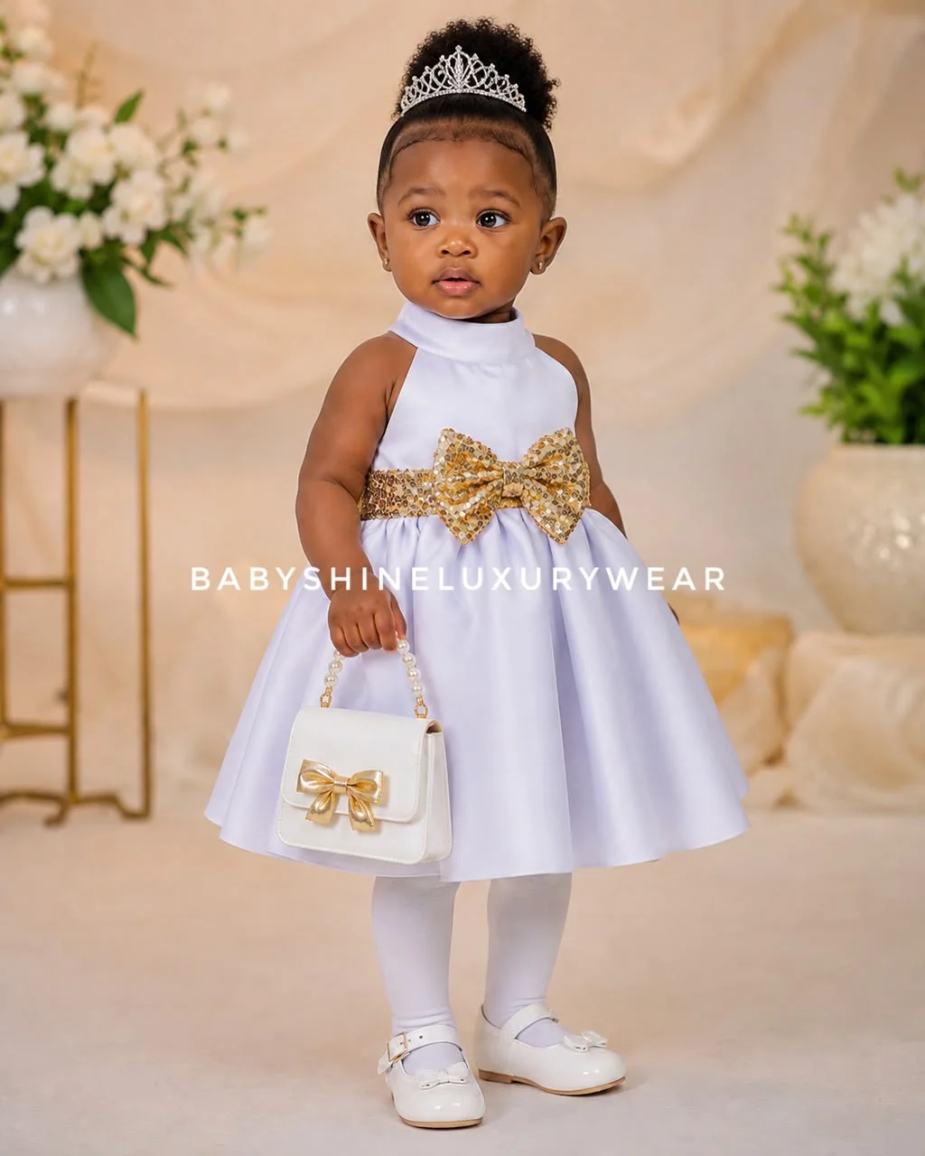White Baby Scuba with Gold