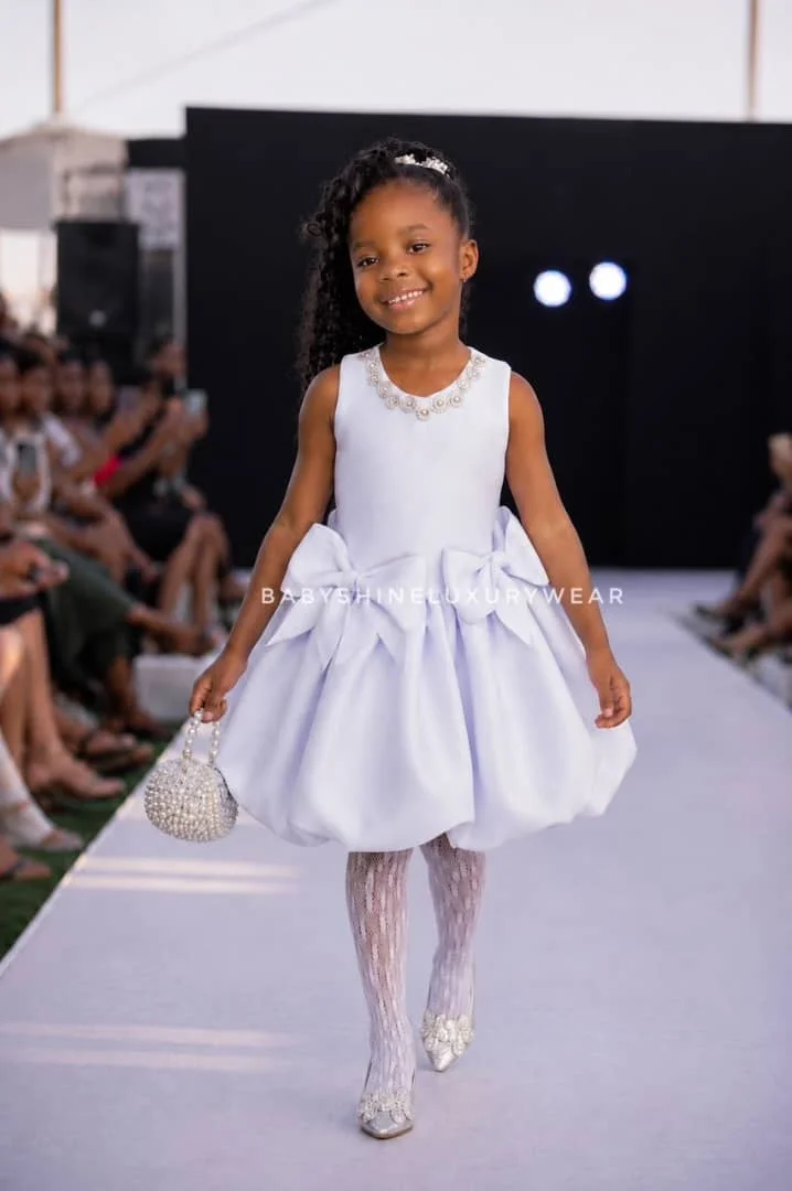 White Ruby Bow Scuba Dress