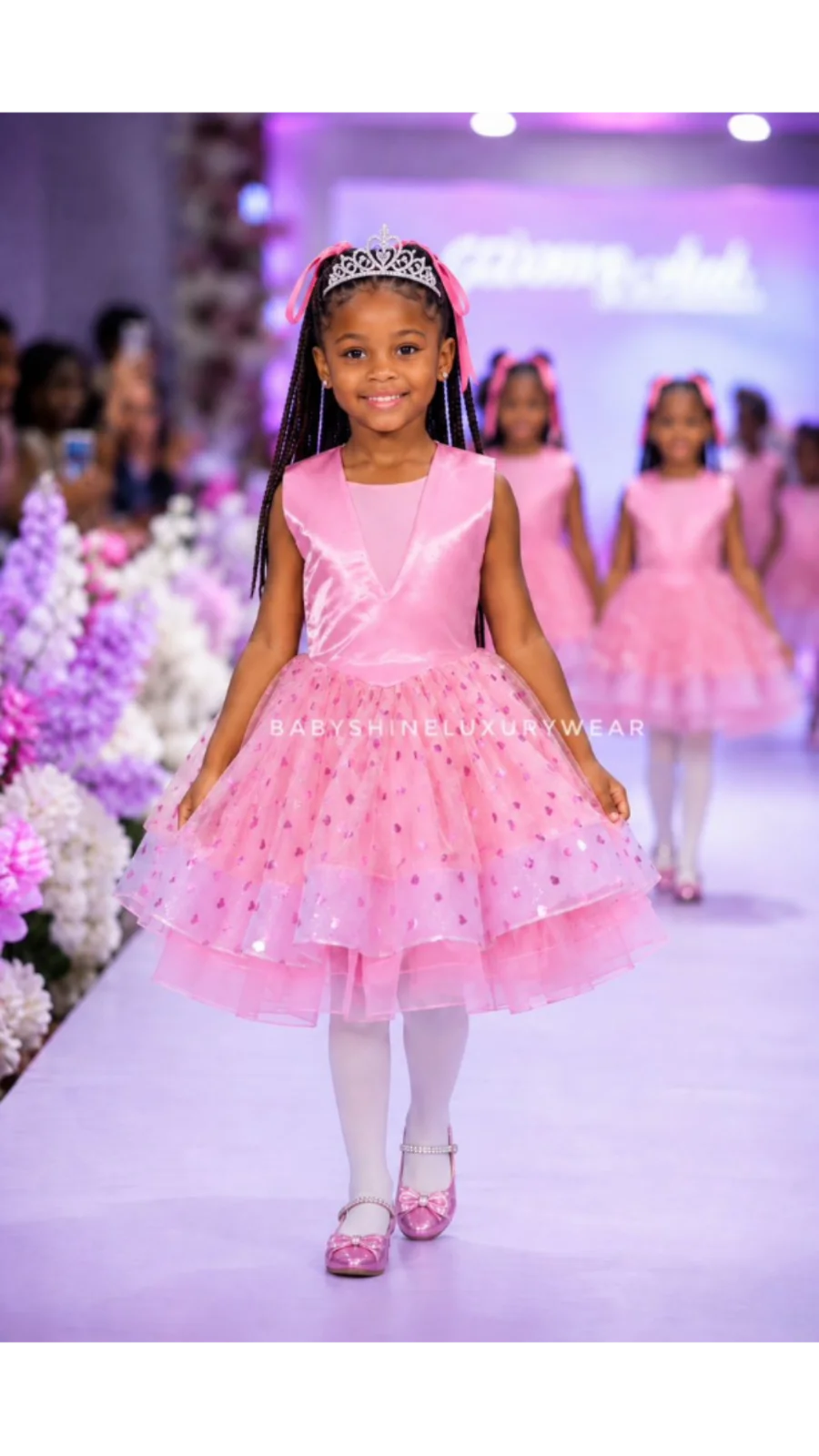 Pink Love Short Gown with Bow